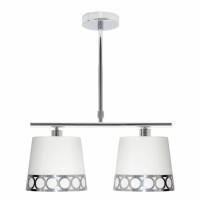 Distribuidor - Lâmpadas Diversas | Lâmpadas Clássicas | LAMPARA DALIA 2XE14 BLANCO/PLATA REGX40X16 CM Ref: 114852010
